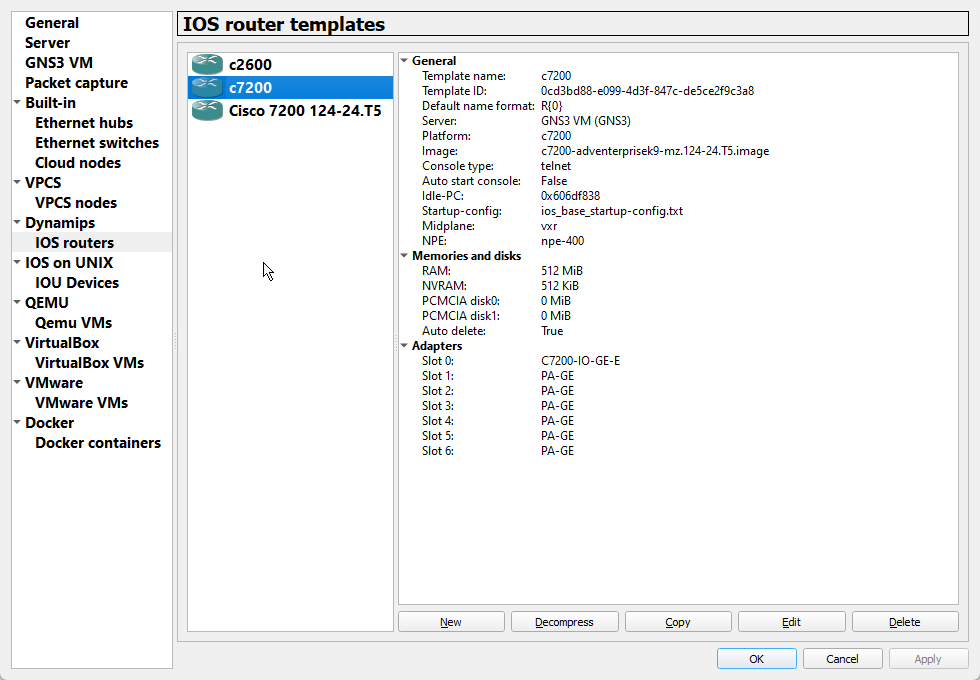 image of the ios routers tab ios routers